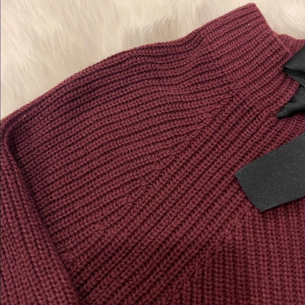 J.Crew Factory burgundy bow neck sweater size small - Picture 4 of 6